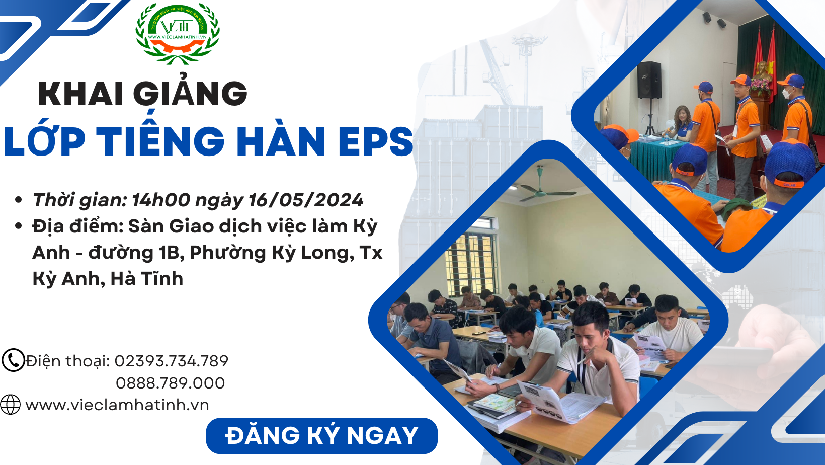 Khai giảng lớp tiếng Hàn mới ngày 16/05/2024 tại Sàn GDVL Kỳ Anh